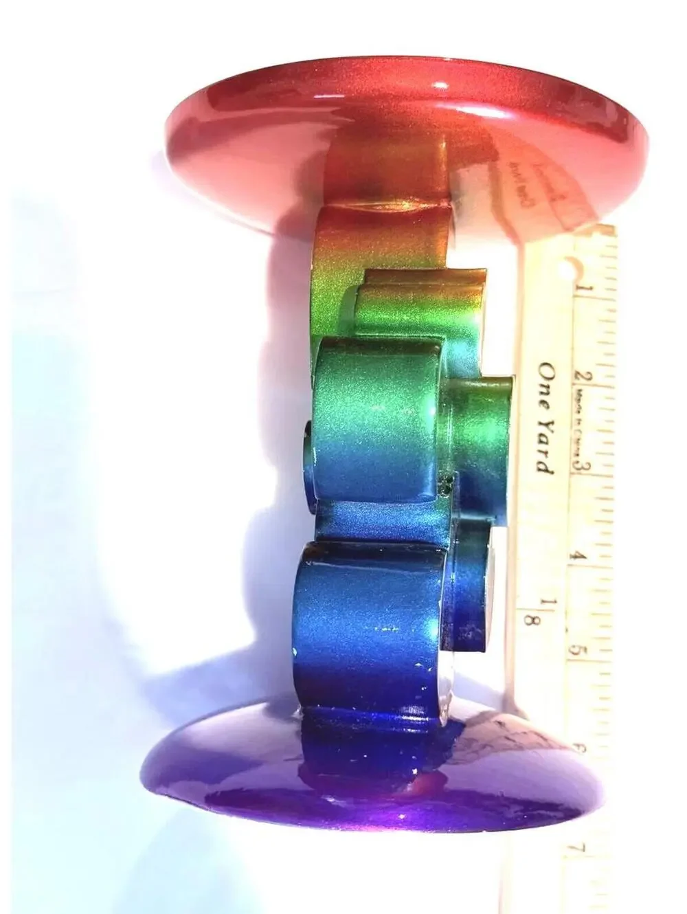 Bath & Body Works Rainbow Ombre Heart Metallic Pedestal Candle Holder